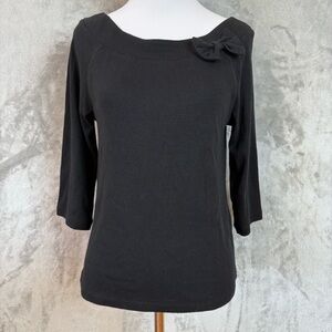Elegant Coquette Girl Dressy Bow 3/4 Sleeve Sweater Top Wmn’s S